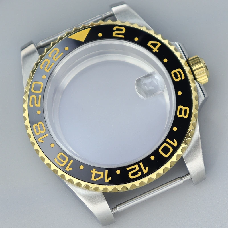 Fenya 40 mm saffierglas horloge stalen duikkast zilver goud MOD Fit GMT Seiko Nh35 Nh36 Nh34 Eta 2824 Miyota 8215 28,5 mm wijzerplaat