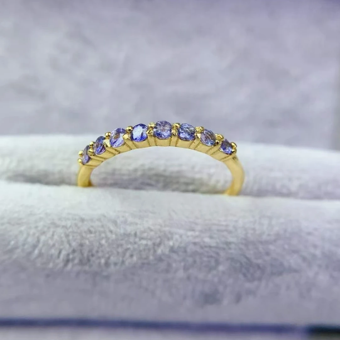 VVS Grade Tanzanite Ring Solid 925 Silver Tanzanite Jewelry with Certificate Birthday Gift for Women