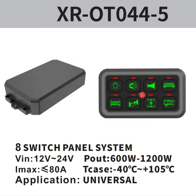 8 Gang Switch Panel Universal Circuit Control Relay System with Fuse Wiring Harness Automatic Dimmable ON-Off LED Switch Pod