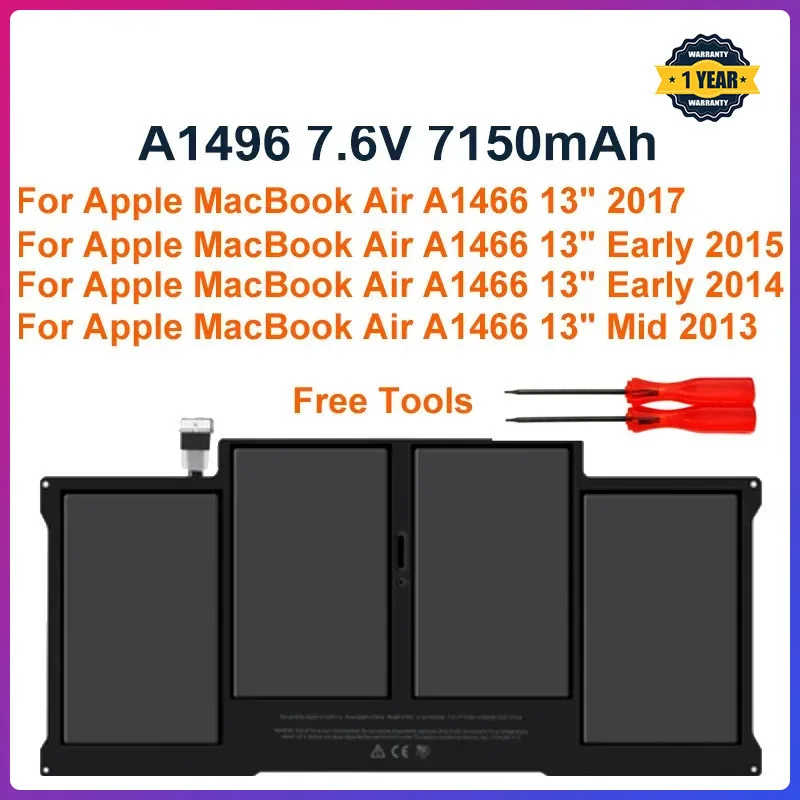 New Laptop Battery A1496 For Apple MacBook Air 13