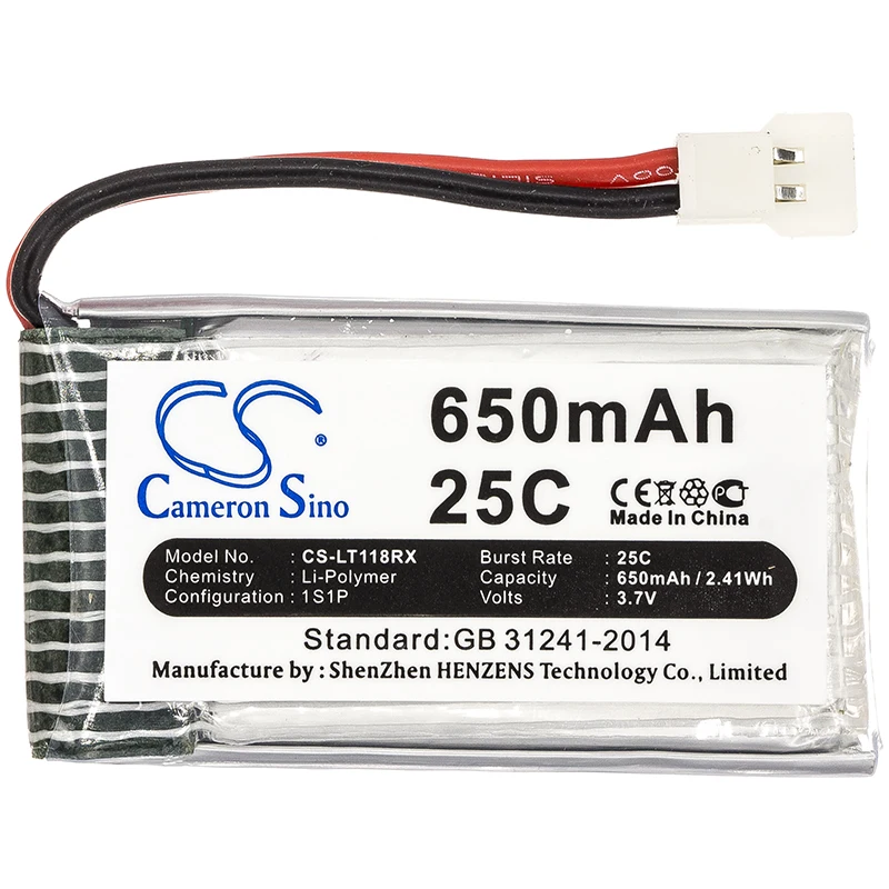

Li-Polymer Drones Battery for Hubsan,Cheerson, WLtoys, JJRC, HUAJUN, UDI, SYMA, 3.7V, 650mAh Compatible Models: H37, X5, X5C,H6D