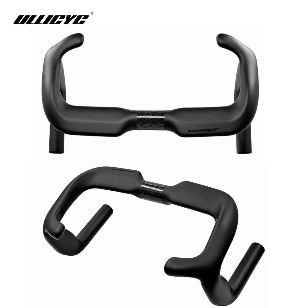 Kierownica rowerowa szosowa z włókna węglowego ULLICYC, do sprintu, wyścigów na czas, kierownica rowerowa TT, stała, czarna matowa, 31.8mm, do rowerów szosowych na tor.