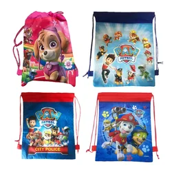 Paw Patrol Chase-Bolsa de viaje de tela no tejida para niños, bolsa de almacenamiento para ropa y zapatos, mochila portátil Dag con cordón de algodón