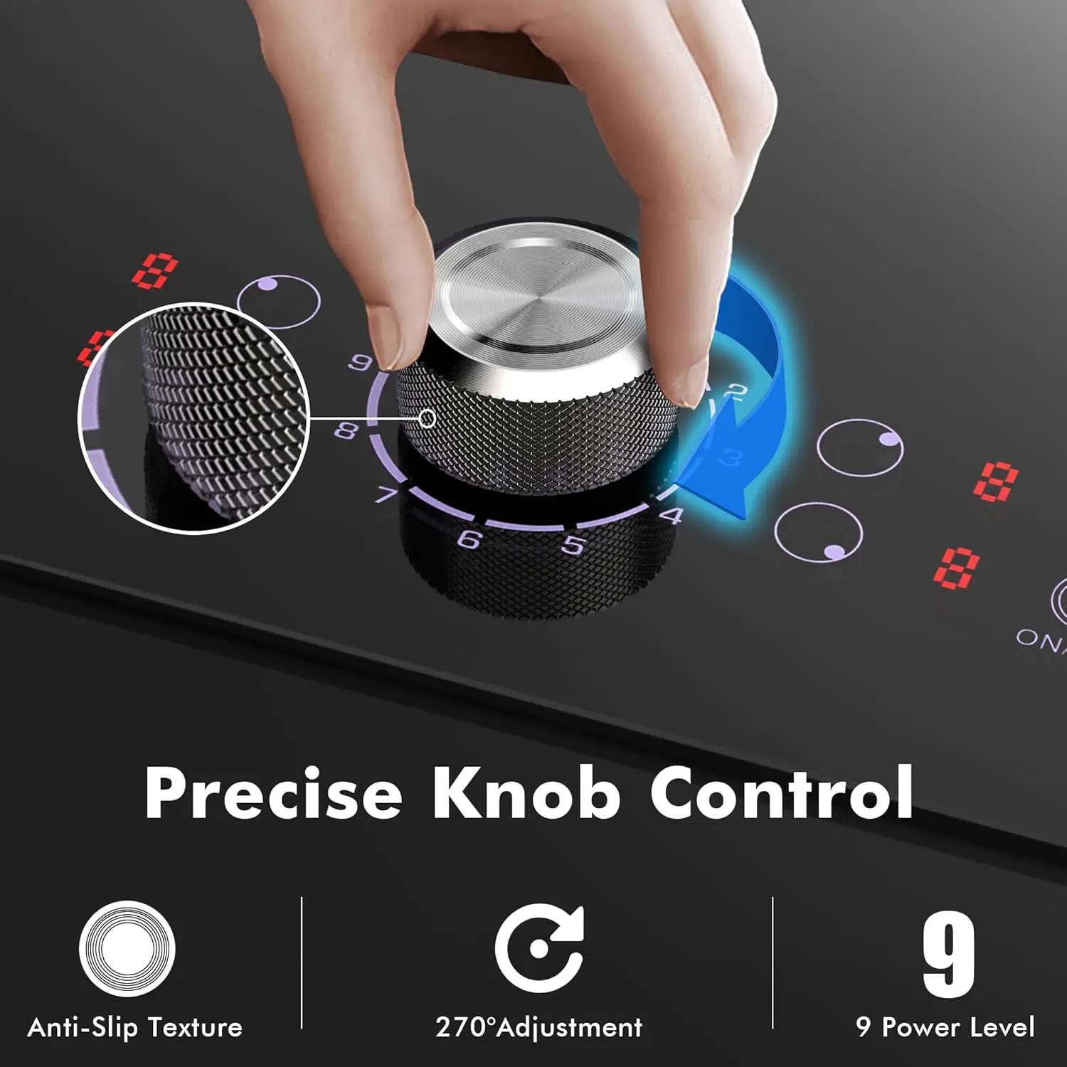 เตาเซรามิก NOXTON 4 โซน สีดํา 6000W มีสายฮาร์ด 220-240V ในตัว ระบบสัมผัสและปุ่มควบคุมหนึ่งปุ่ม ไฟแสดงความร้อน (ไม่มีปลั๊ก)