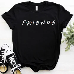 Friends Tv Show  Funny Cartoon T Shirt Women Ullzang Cute Korean Style Kawaii Tshirt Harajuku Best Friend Graphic T-shirt Female