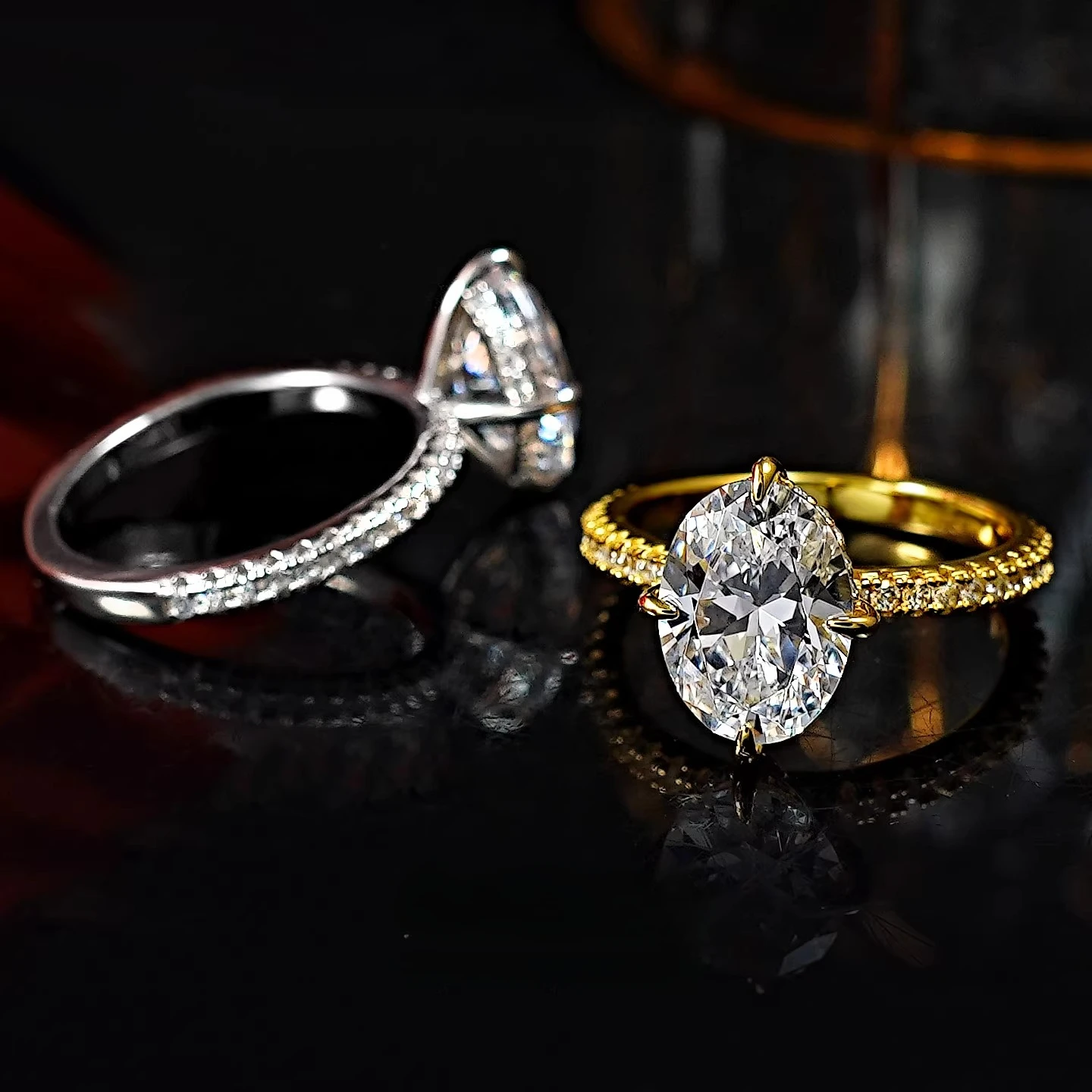 

Серебряное кольцо 925 пробы с овальным цирконом, 4 карата, ледяной цветок, инкрустированное высокоуглеродистыми бриллиантами в минималистском стиле, обручальные украшения