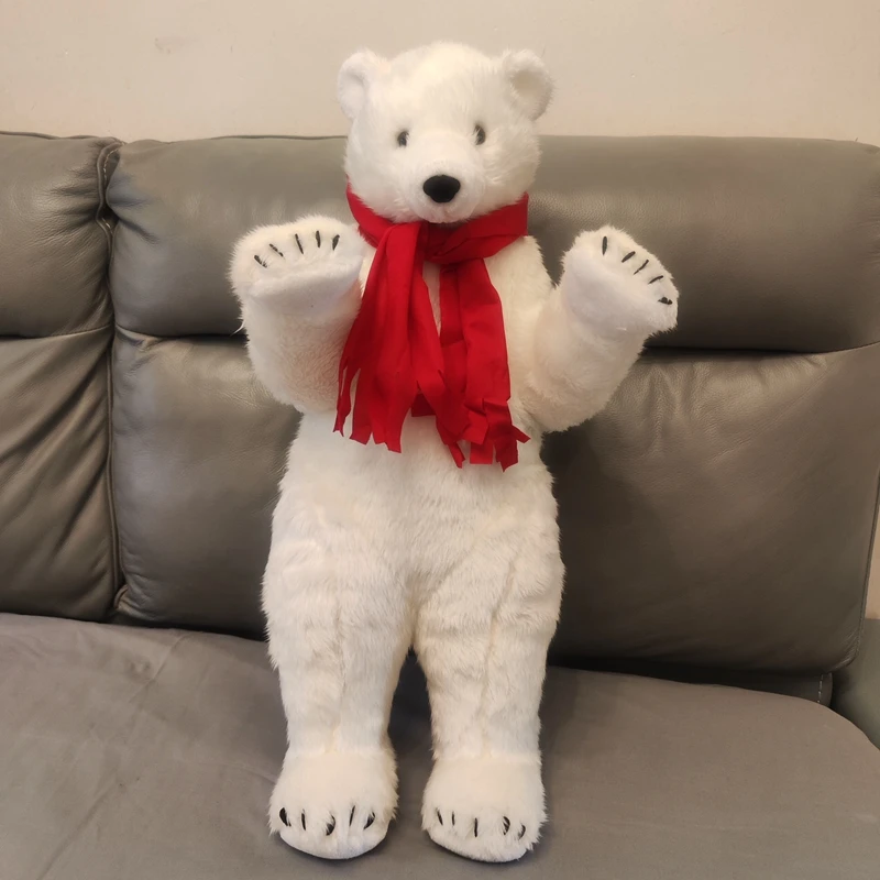 Pop Realistic Animal Polar Bear Plush Toy Lovely Stuffed Anime Bear Doll Gift for Kid Gift Christmas Decoration 28inch 70cm