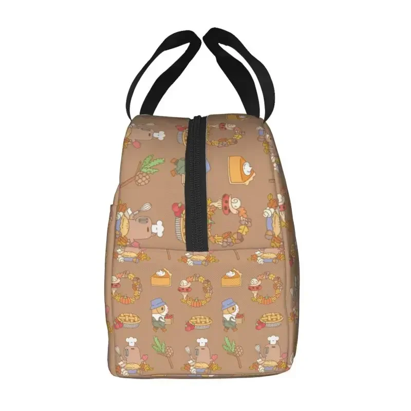 Cartoon Capybara Lunch Bag Men Women Cooler Warm Insulated Lunch Container for Children School Work Picnic Food Tote Bags