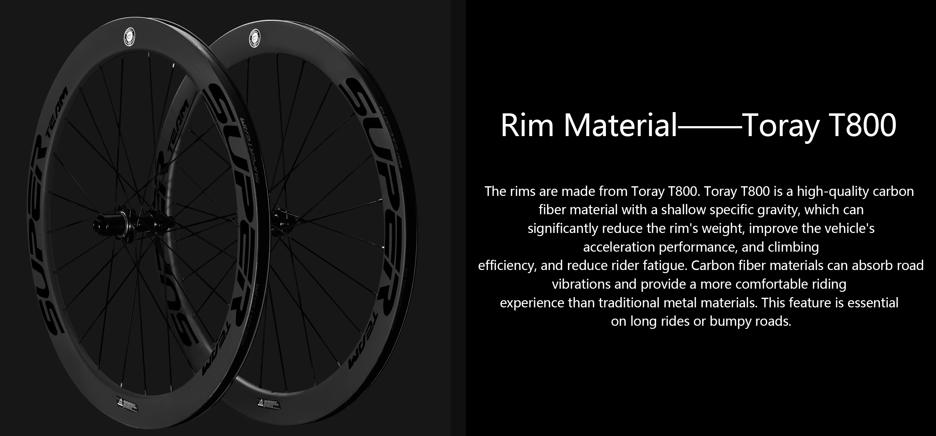 SUPERTEAM 700C Carbon-Laufradsatz Scheibenbremse UCI-Zugelassen Felge Tubeless Clincher Rennrad-Räder HG XDR Kompatibel – Detail 15