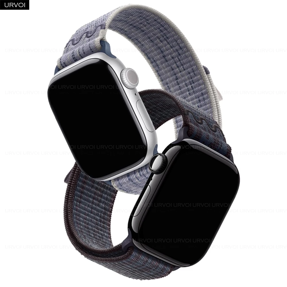 URVOI N Sportschlaufe für Apple Watch Serie 10, 9, 8, 7, 6, SE54, gewebtes Nylonband für iWatch, leichtes, langlebiges Armband, 42 mm, 46 mm