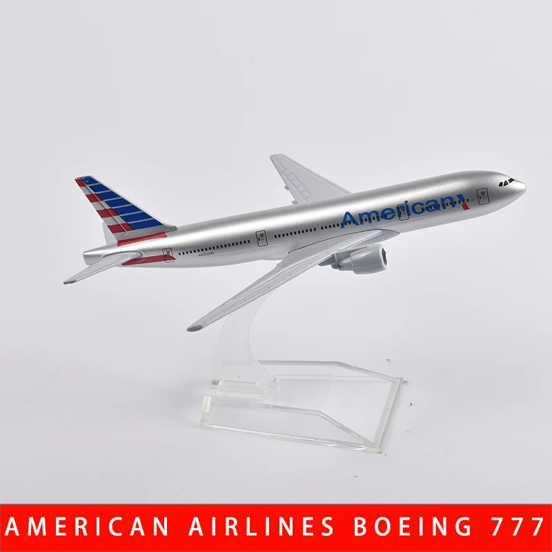 

JASON TUTU 16cm American Boeing 777 Aircraft Model Planel Airplane Diecast Metal 1/400 Scale Planes