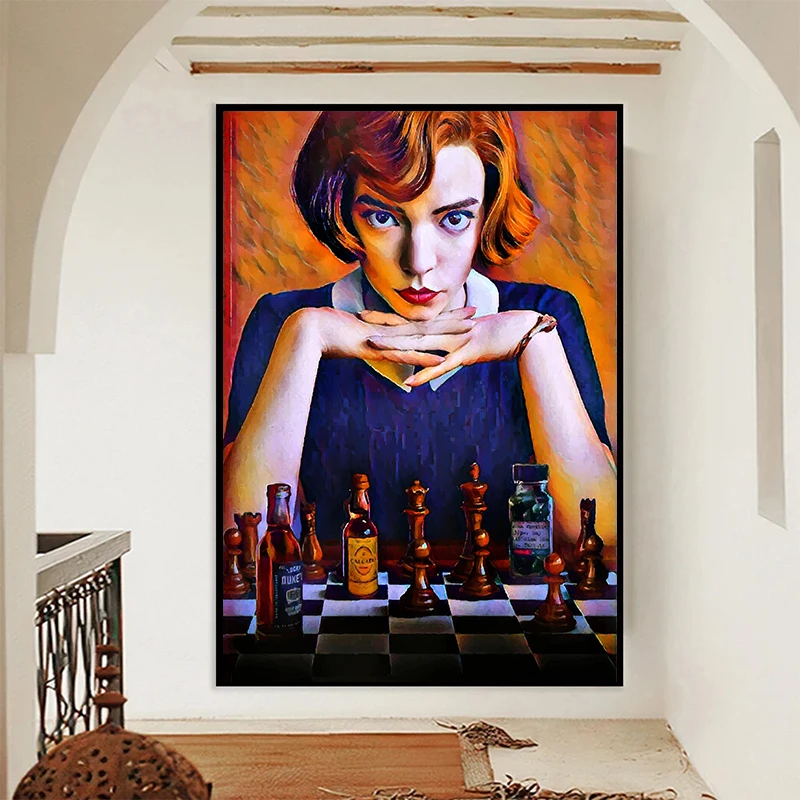 Abstract The Queens Gambit Poster Print Portrait Aesthetic Art Wall Canvas Painting Home Room Decor Picture Living Room Bedroom