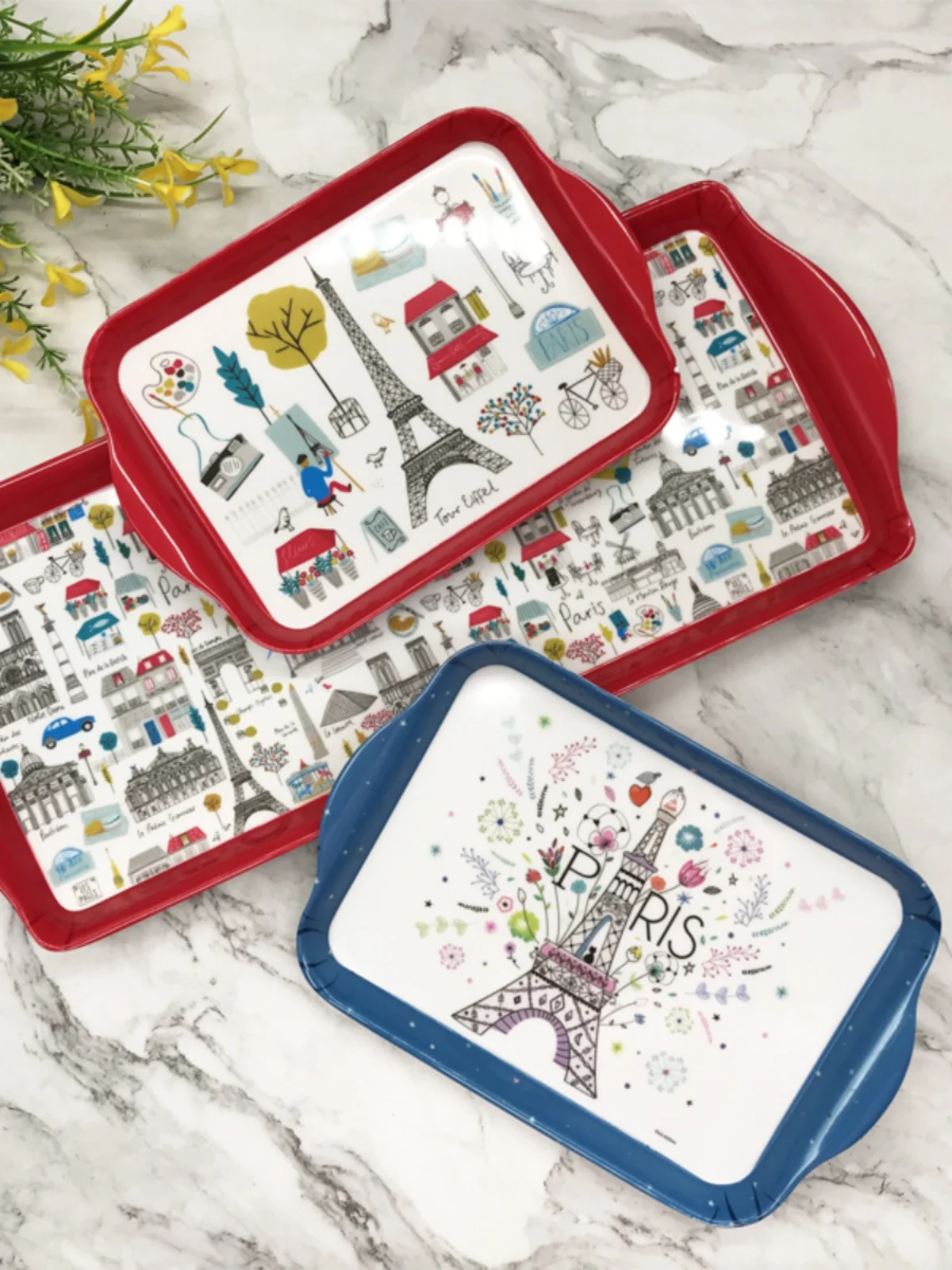 Plato de Aperitivos Infantil con Dibujos Animados, Rectangular, Bonito Vaso para Bebés, Bandeja Pequeña, Melamina de Grado Alimenticio, Duradera, No se Rompe Fácilmente