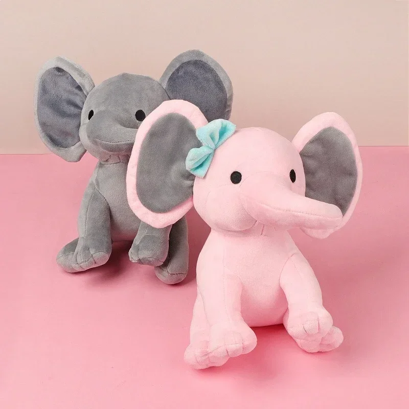

25cm Gray Elephant Stuffed Plush Toys Kawaii Animals Soft Sleeping Stuffed Pillow Doll Plushie for Baby Room Decorative Gifts