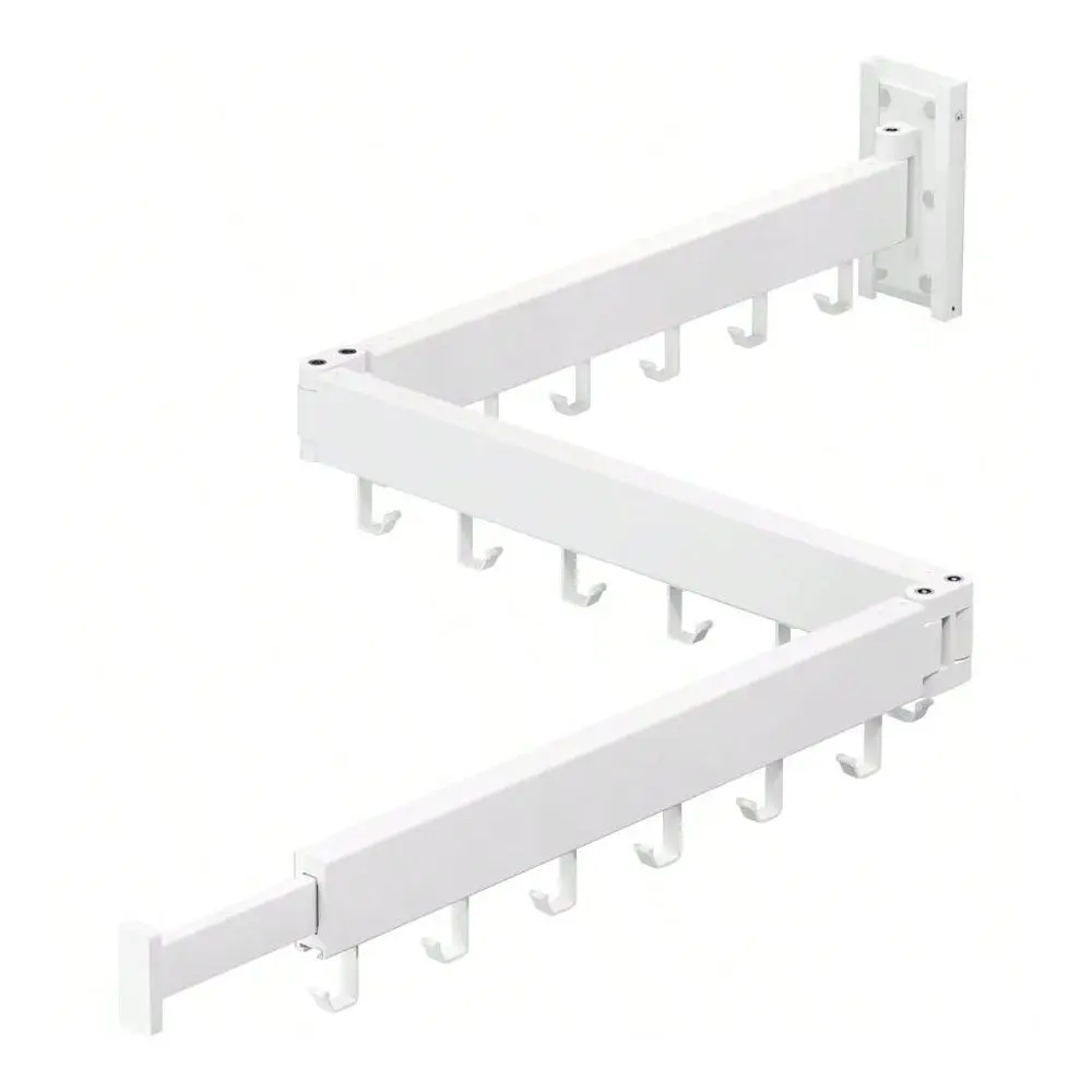 Drying Rack, Laundry Space Saver Wall Mounted, Retractable, CollapsibleTriFold, White Color Rack Clothing
