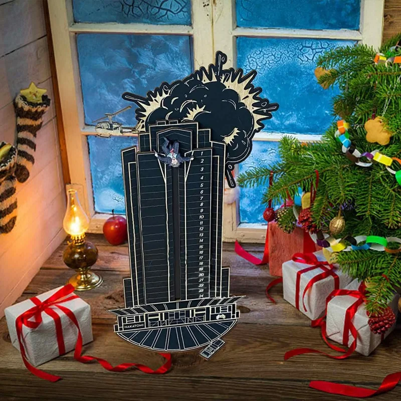 1 Piece Christmas Die Hard Advent Calendar Wooden Advent Calendar Christmas Countdown Black