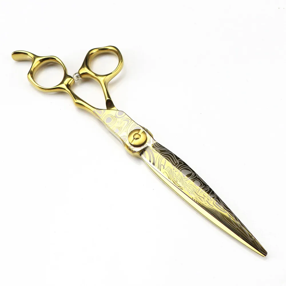 Professional 7 \'\' Gold Damascus Upscale scissor hair cutting scissors thinning barber tools haircut shears Hairdressing scissors