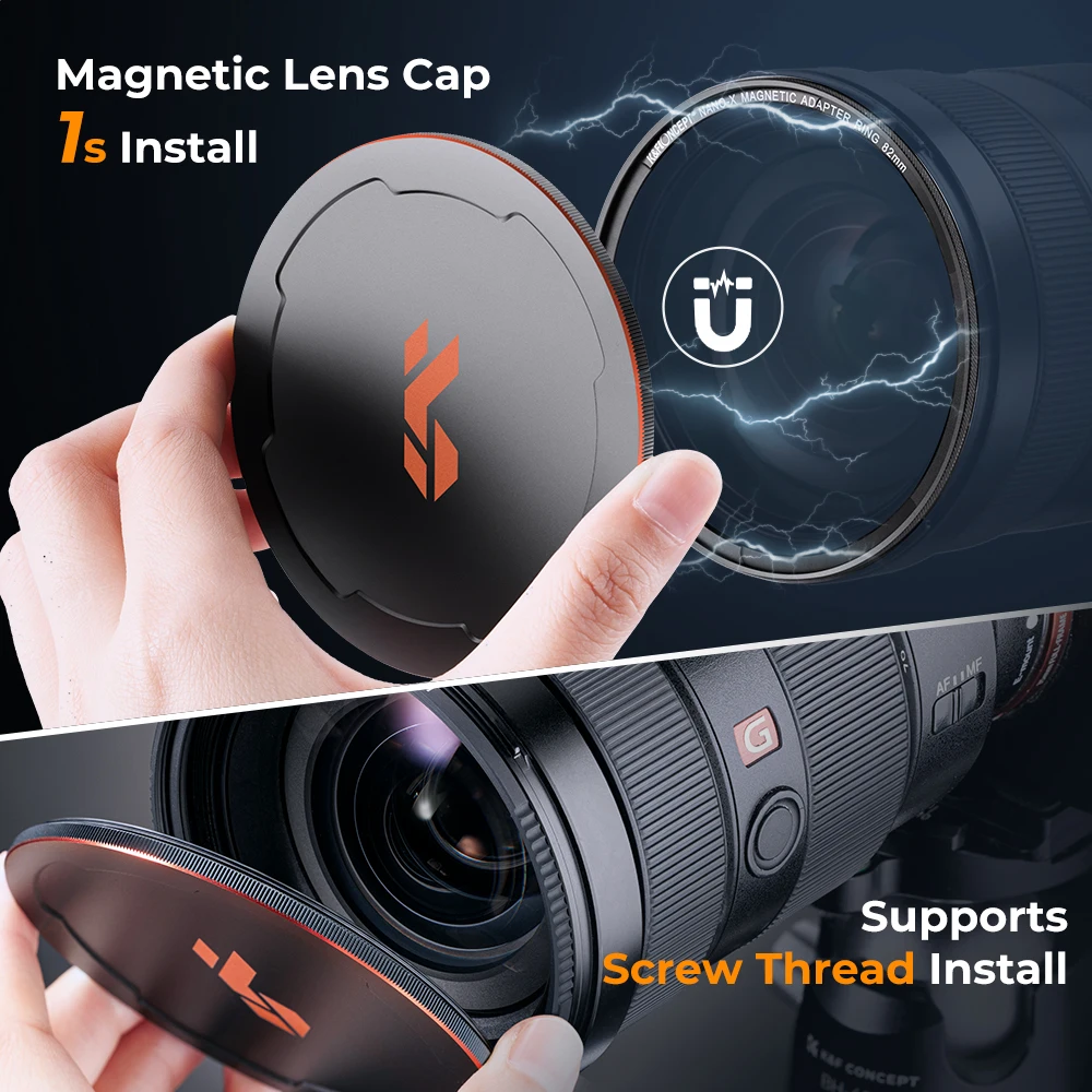 K&F Concept Magnetic Metal Camera Lens Cap Is Only Suitable for K&F Concept Magnetic Filters 49/52/55/58/62/67/72/77/82mm