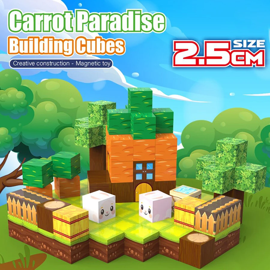 Carrot House Magnetic Building Blocks. Educational Children's Toys. Simple Building Blocks for Toys. Gifts for Children.