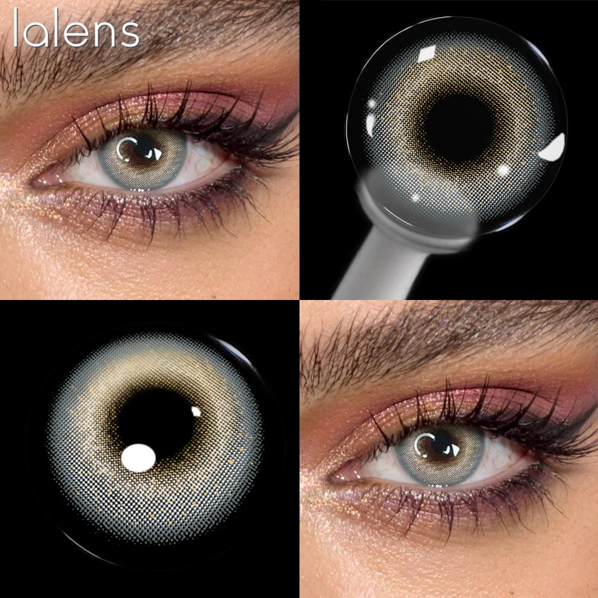 VISUASHOW natürliche schwarze farbige Kontaktlinsen 1 Paar 14,2 mm halbjährig weich für tägliches Augen Make-up – Detail 16