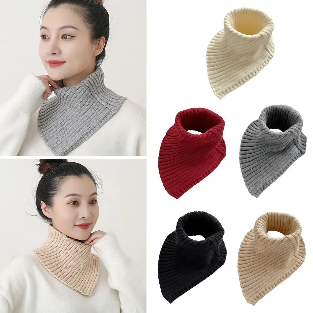 Women Detachable Warm Scarf Neck Warmer Turtleneck Knitted Fake Collar