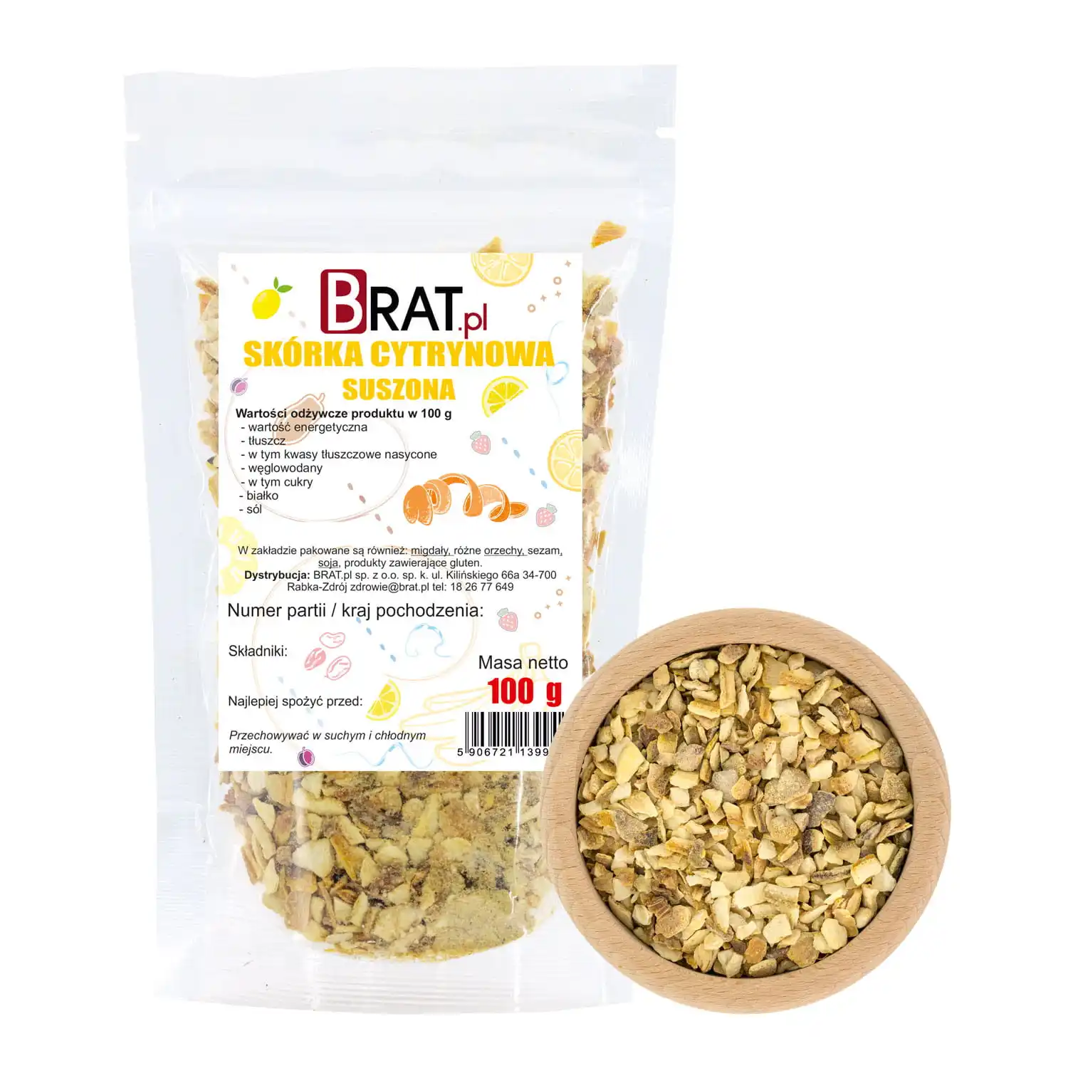 Skórka cytrynowa suszona 100g