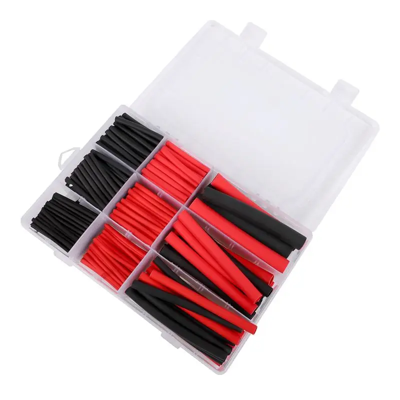 AC62-270Pcs 3:1 Dual Wall Adhesive Heat Shrink Tubing Kit,Marine Wire Cable Sleeve Tube Assortment Heat Shrink Tubing Tube