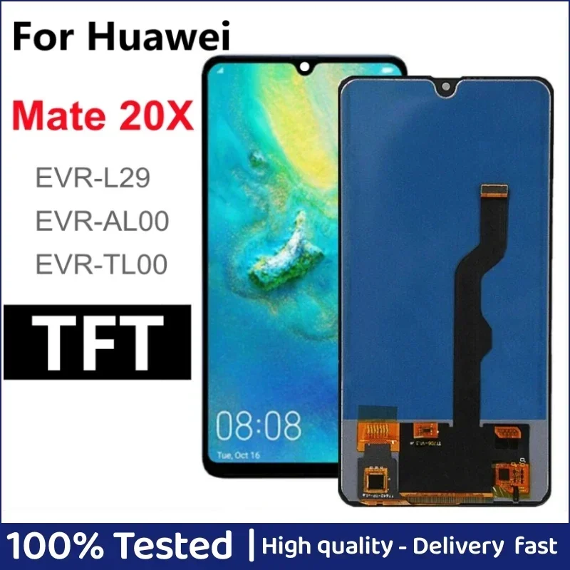 

TFT ЖК-дисплей с сенсорным экраном в сборе, для Huawei Mate 20 X, EVR-L29, EVR-AL00, TL00