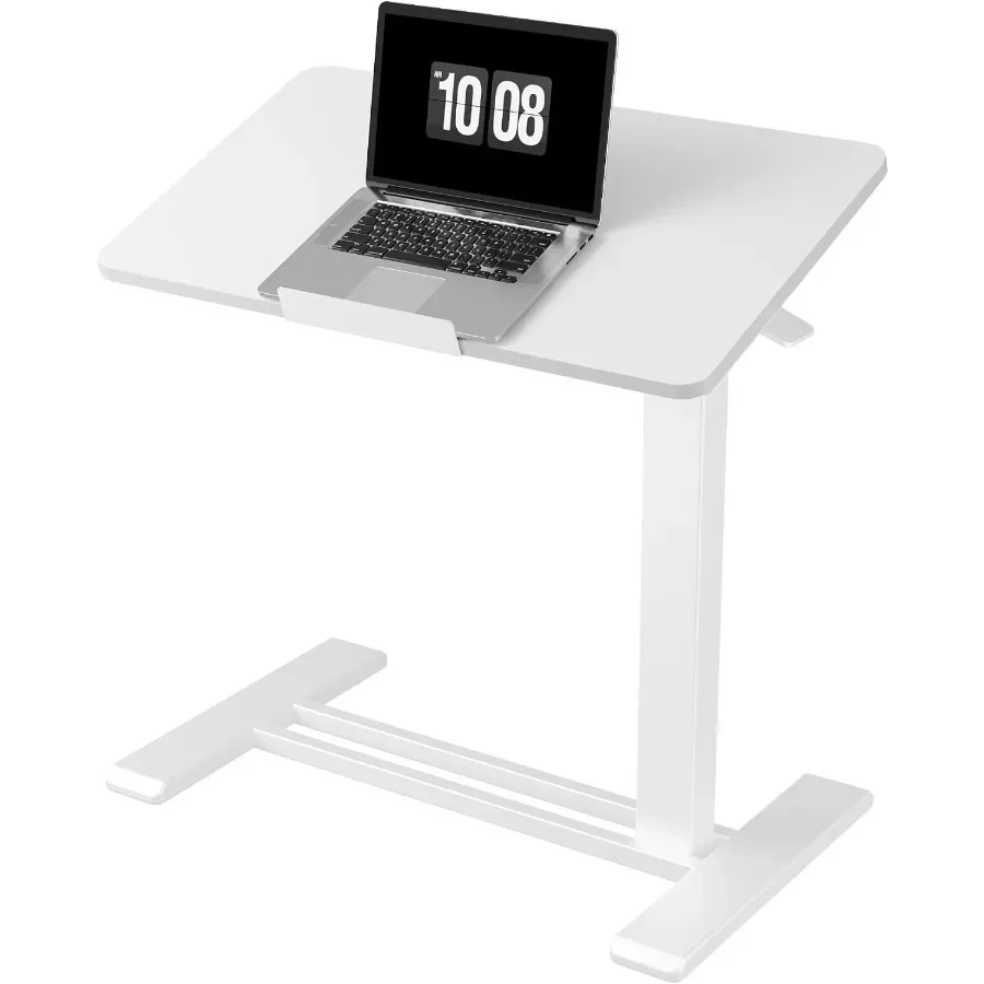 H7 PRO 55 Tiltable Mobile Overbed Table with Pneumatic Lift, 28''