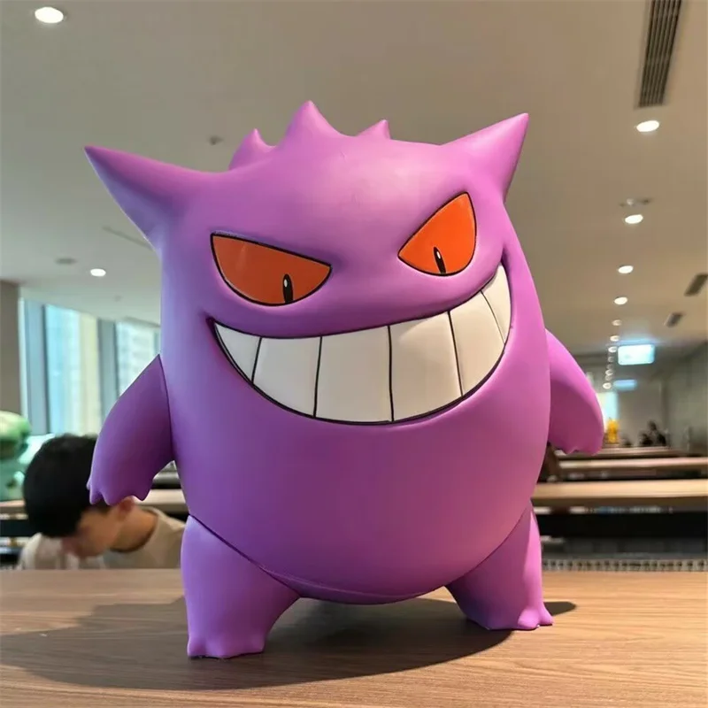 38cm-anime-pokemon-gengar-cosplay-smiling-face-figure-dolls-statue-1-1-animal-decoration-action-figurine-model-gift