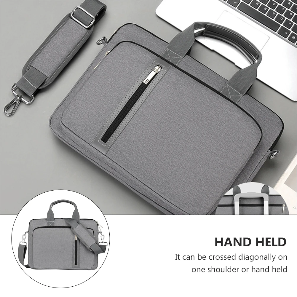 

15.6 Inch Laptop Handbag Shockproof Protective Sleeve Premium Nylon Computer Storage Bag Detachable Shoulder Strap Travel