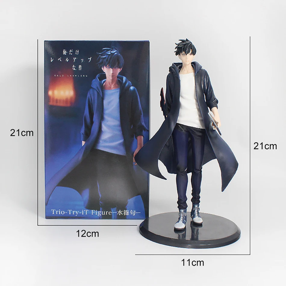 Figura de acción de Jinwoo, nivelación individual de 21cm, versión de Anime, PVC, decoración coleccionable, modelo de figura, exhibición, mercancía de Anime