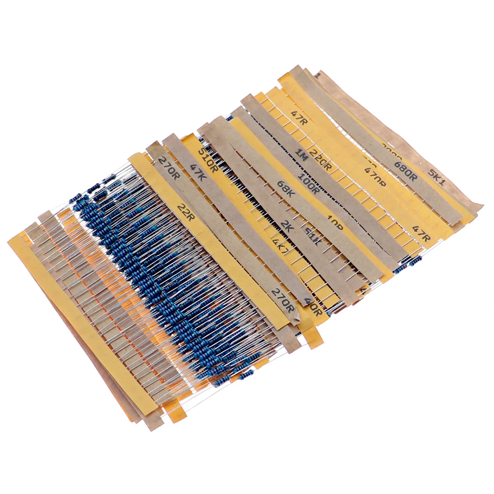 600Pcs 30 Kinds x 20pcs Metal Film Resistor pack 1/4W 1% resistor Assorted Kit Set