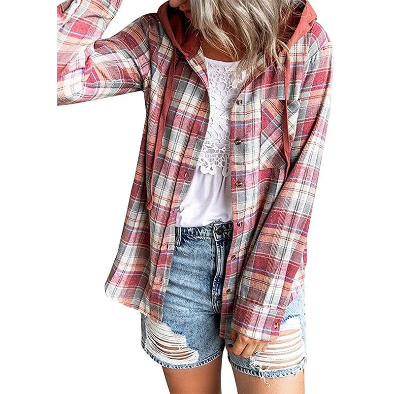 

2025 Breasted Casual Shirt Jacket Autumn and Winter New Hooded Sweater Europe America