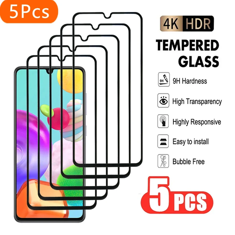 

5Pcs Glass For Samsung Galaxy A71 A72 A73 A41 A42 A51 A52 A53 A54 A55 Scren Protector For Samsung Note 10Lite S10E Tempered Film