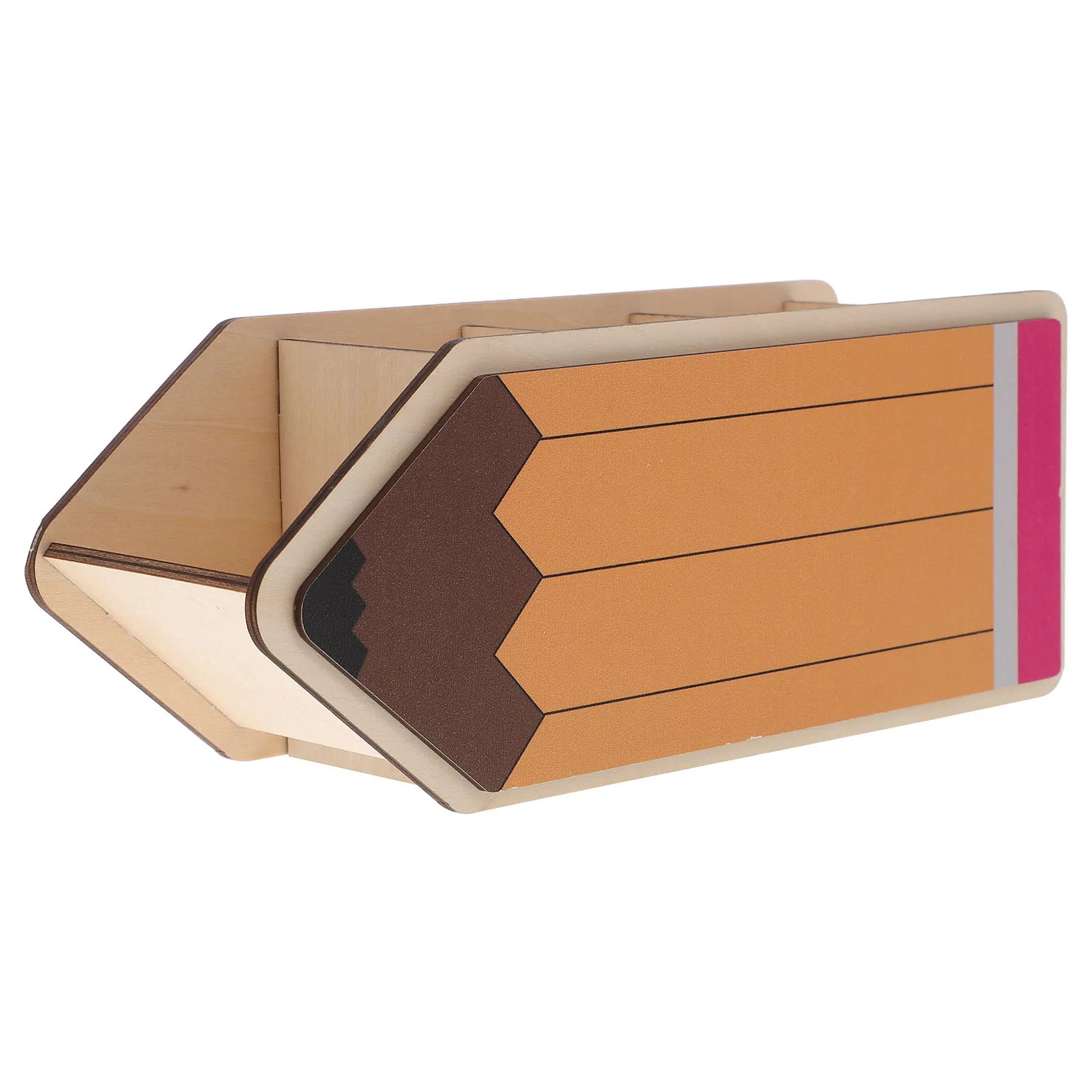 

Wooden Pencil Shaped Pen Holder Desk Organizer Storage Box Marker School Office Decor Cute Pencil Boxes Long Lasting