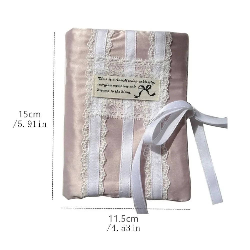 New 5 Holes Design Loose Leaf Notebook Cover M5 Size Korean Style Lace Bow Cover Scrapbook Cover Stationery Use