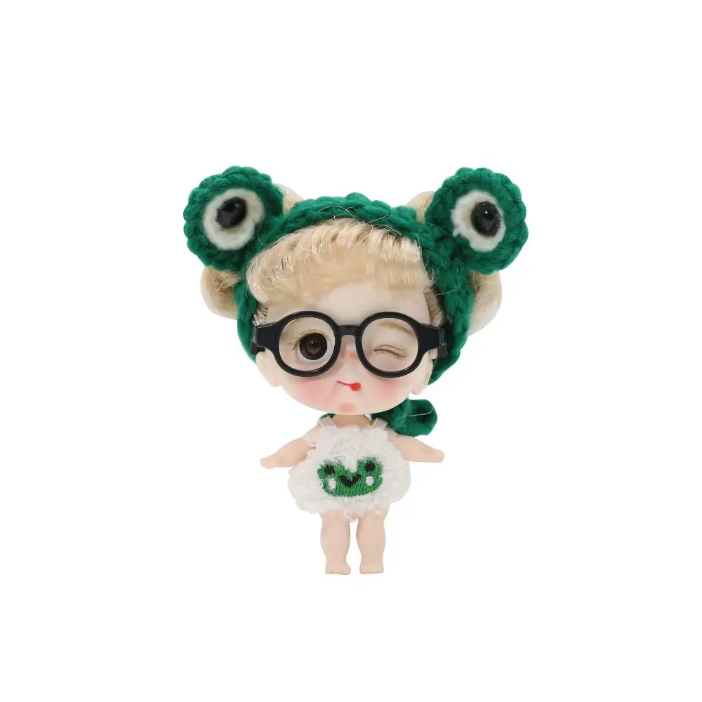 Black Frame OB11 Doll Round Glasses Miniature Round Frame Doll Round Glasses Square Frame Plastic Doll Mini Glasses Children Toy