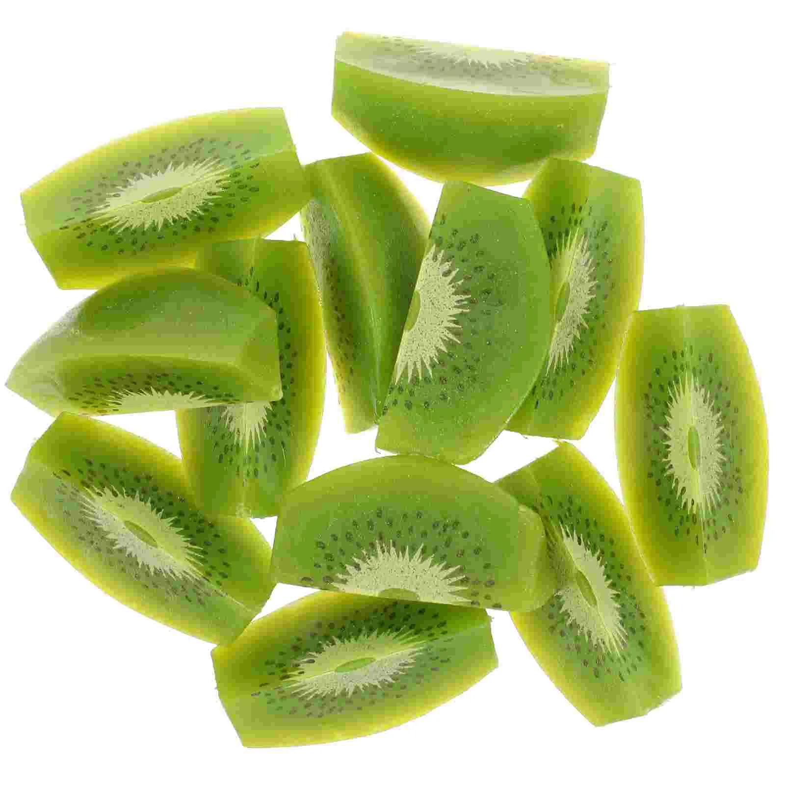 12 Pcs Artificial Blocks Layout Scene Decor Simulated Kiwi Toy Faux Slice Decorate Fake Fruit Models