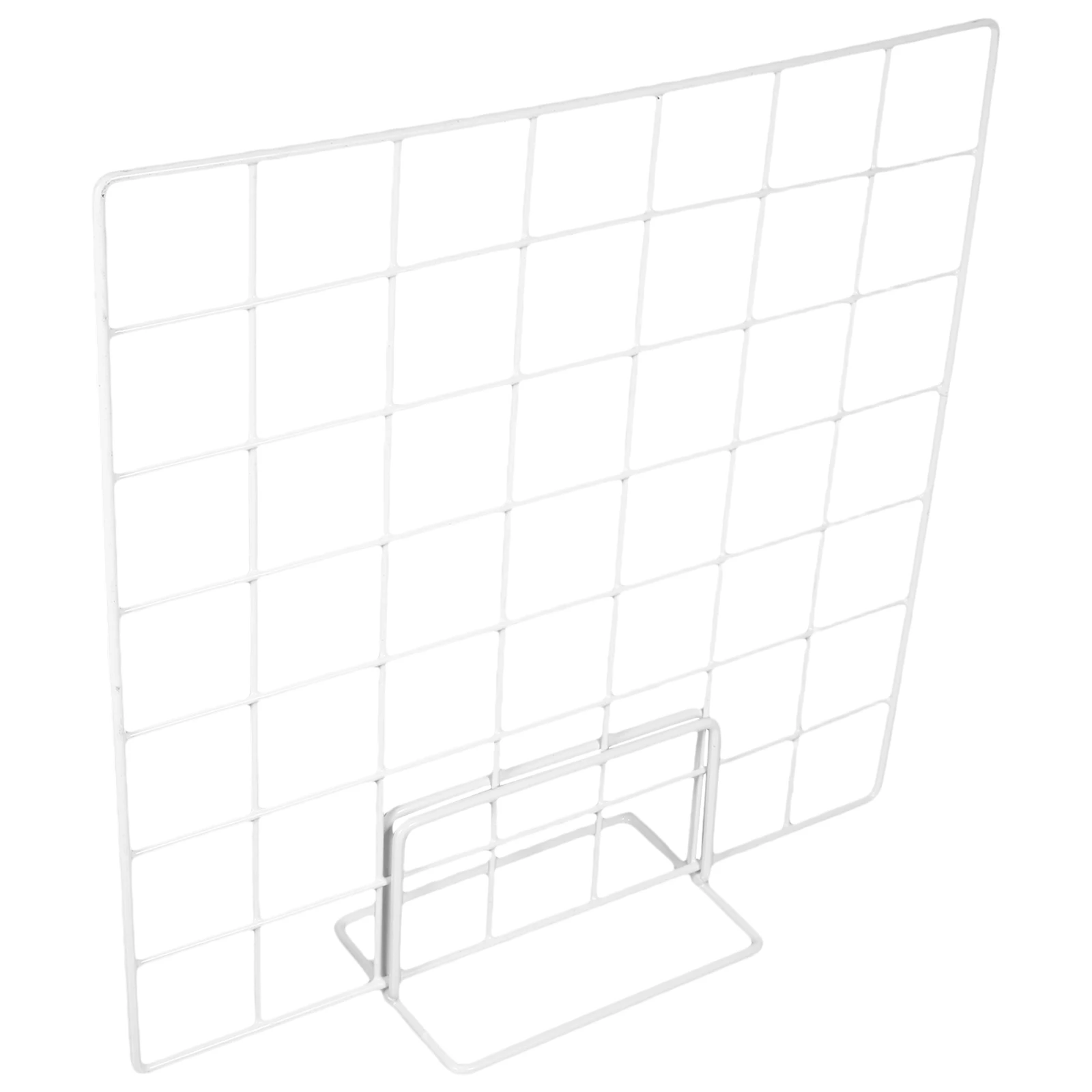 

Grid Photo Rack White Holder Desk Plate Retail Display Racks Stand Metal Panel Necklace Purse Vendor Craft Show Retail