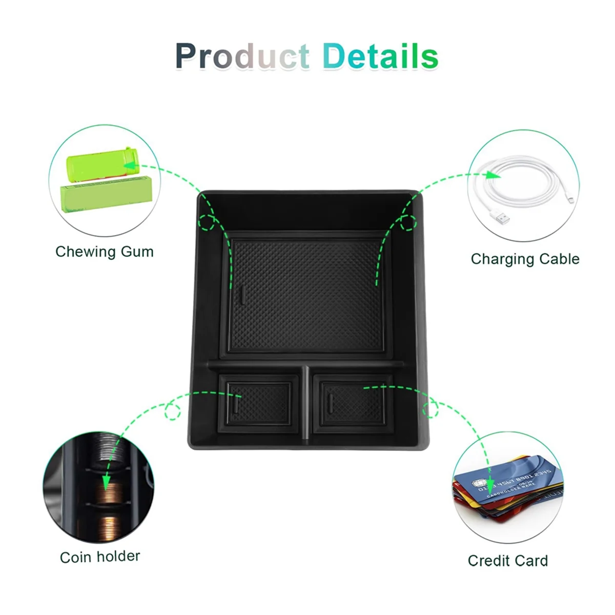 Caja de almacenamiento para consola central MG HS/MG EHS EV 2018-2024, organizador de reposabrazos, guantera Interior