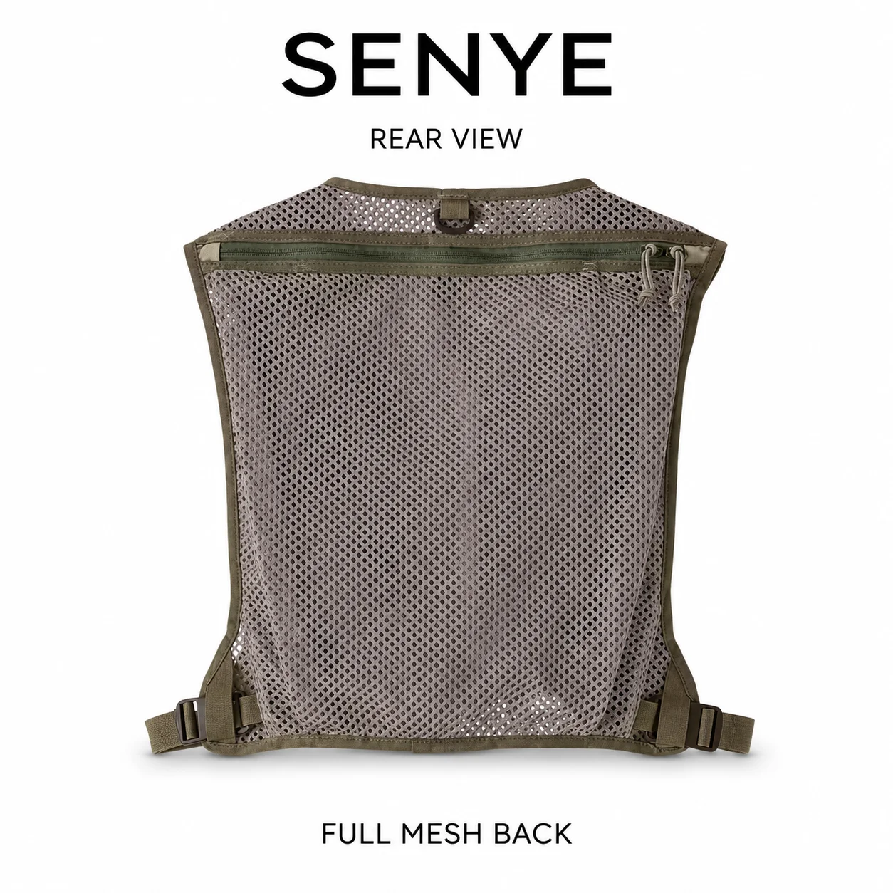 SENYE Fly Fishing Vest Men Women Multi Pocket Mesh Back Adjustable Buckle Storage Waistcoat with Front Flap Pockets for Fishing view 3