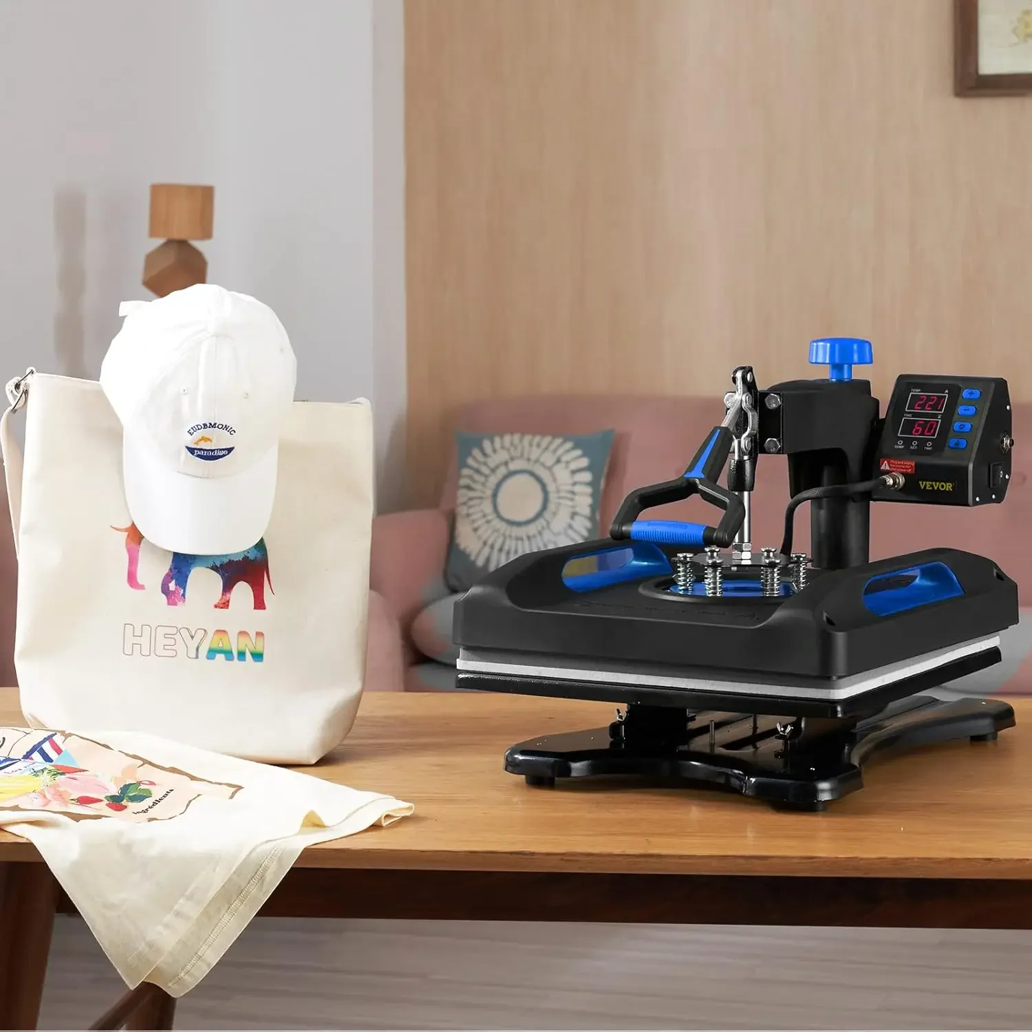 8 in 1 Heat Press Machine 15x15 Inch, 360° Swing Away Shirt Press Machine - Digital Professional Heat Transfer Tshirt Press
