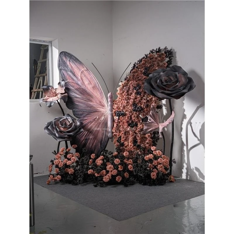 

Giant Butterfly Decoration Large 2 Meters Butterfly Photo Clock in Outdoor Props Window Ornament Paper Art Flower Clothing Store