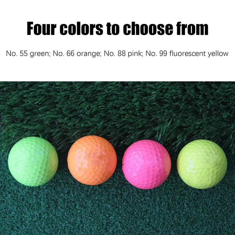 Golf Match Balls 12pcs Colorful Long Distance Practice Golf Balls High Elasticity Practicing Tool For Golf Beginners Professions