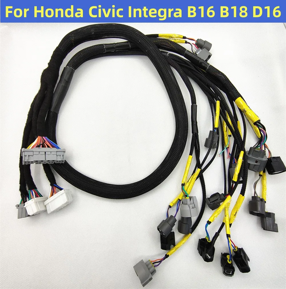 Engine Harness For Honda Civic Integra B16 B18 D16 OBD2 Tucked Budget D B-series