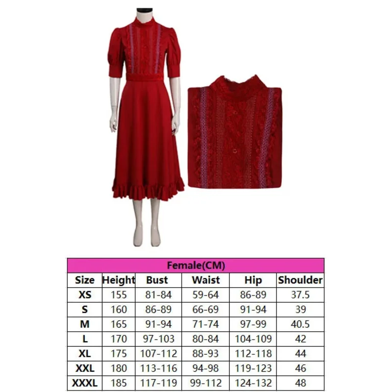 Cosplay de perlas para mujer, vestido rojo de fantasía, disfraz de película de terror, falda de juego de rol para niñas, disfraz de fiesta de Halloween, ropa para mujer