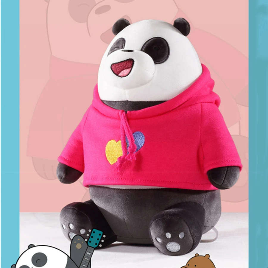 We Bare Bears Cartoon peluche felpe con cappuccio Grizzly Panda Ice Bear Soft peluche bambola peluche Anime Figure Toys For Kids Gift