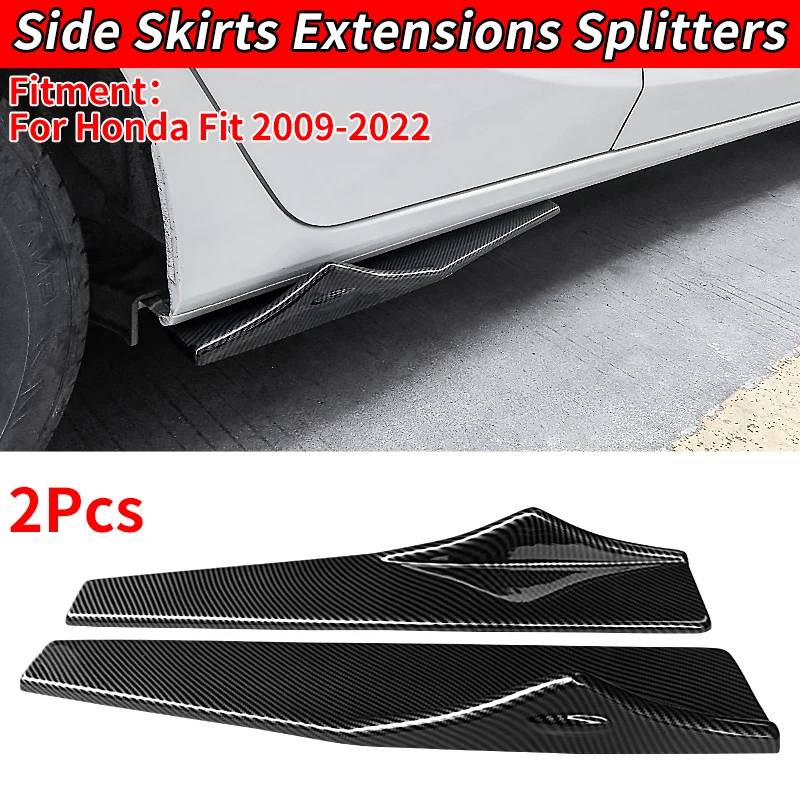 

For Honda Fit 2009-2022 58cm Car Side Skirts Extension Winglet Bumper Body Extension Rocker Splitters Diffuser Accessories