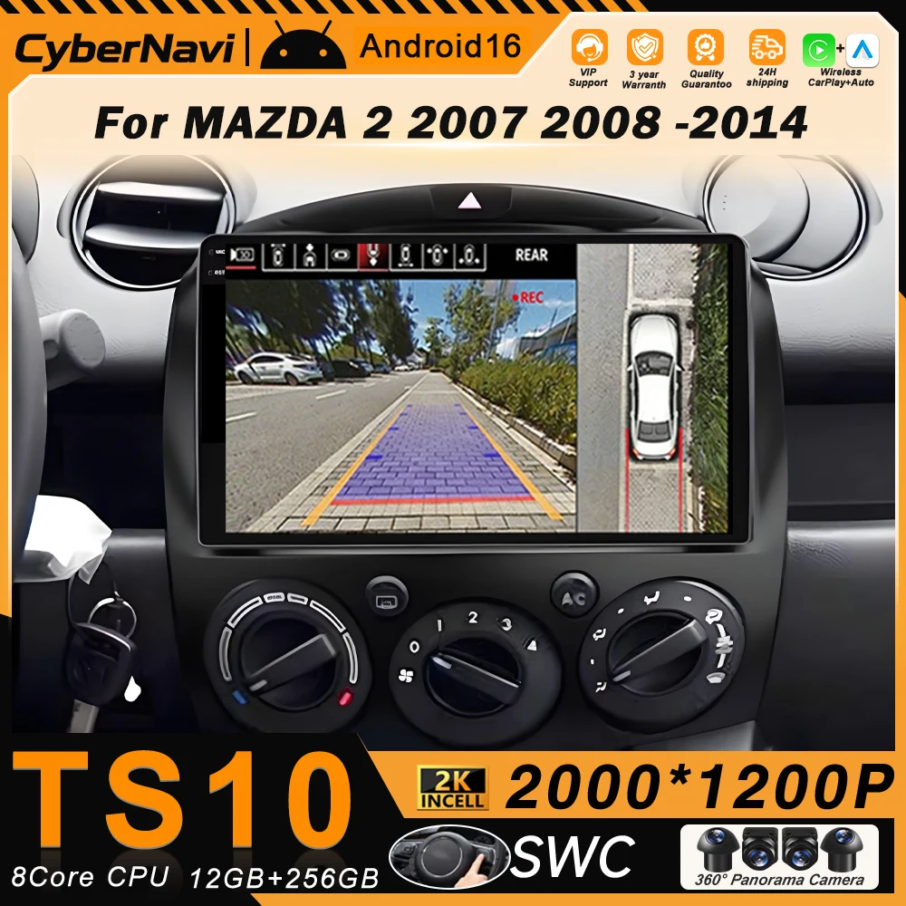 

Android 16 Car For MAZDA 2 Mazda2 2007 2008 2009 2010 2011 2012 2013 2014 Radio Stereo Multimedia Player Carplay Auto Navigation